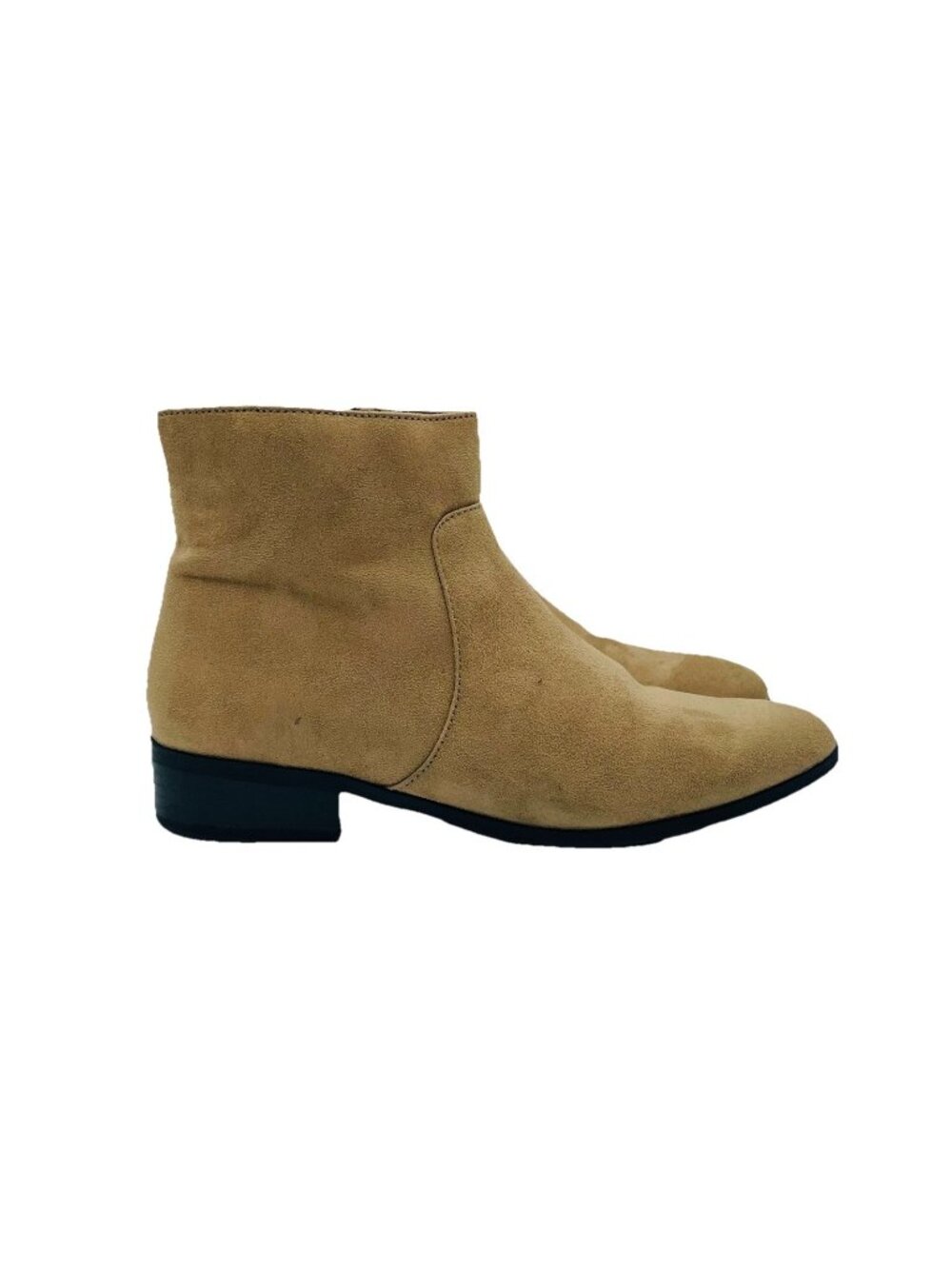 Forever 21 Shoes Womens Size 7 Brown Boots Ankle Booties Block Heels Zip Pointed